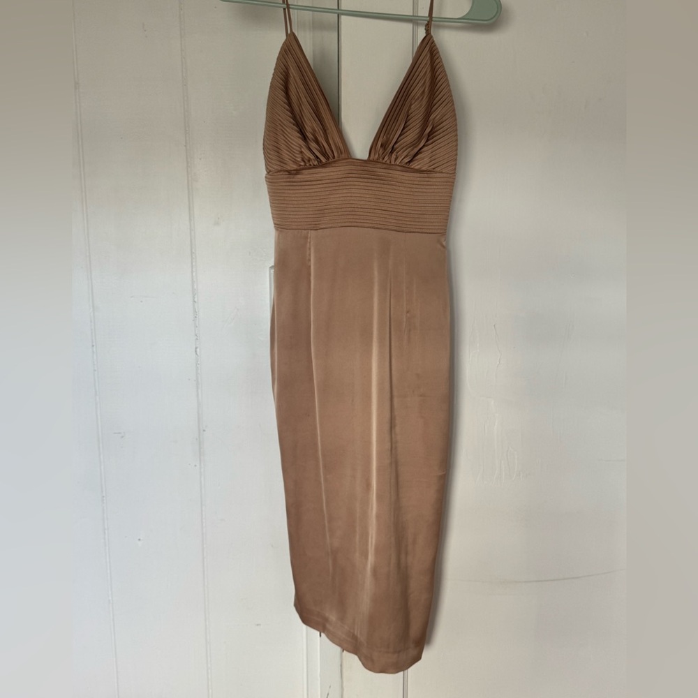 House of London Silk dress in Latte - Picture 2 of 5